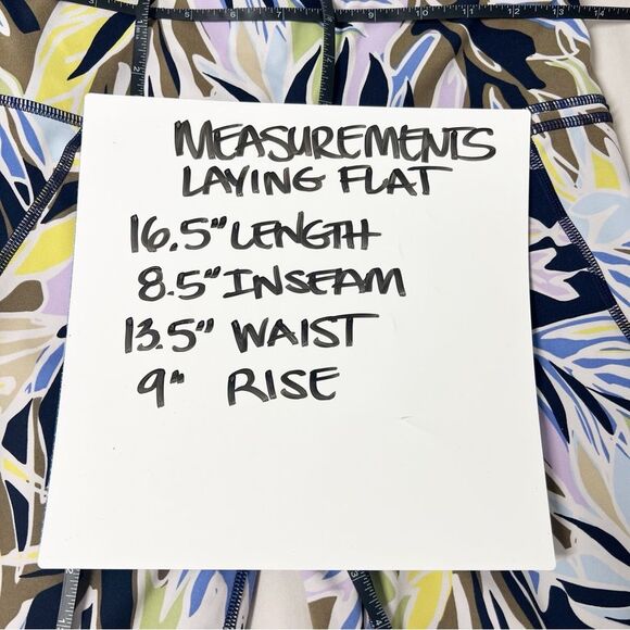 Sweaty Betty Womens Size Small Power 9 Inch Green Paper Leaf Print Biker Shorts - Picture 14 of 15